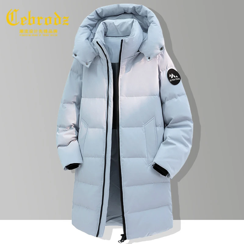 法国Cebrodz冬季长款羽绒服男士宽松加厚保暖外套百搭防寒服男款