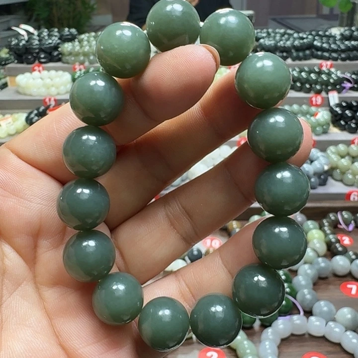 未镶嵌手链和田玉新疆且末蓝卡14