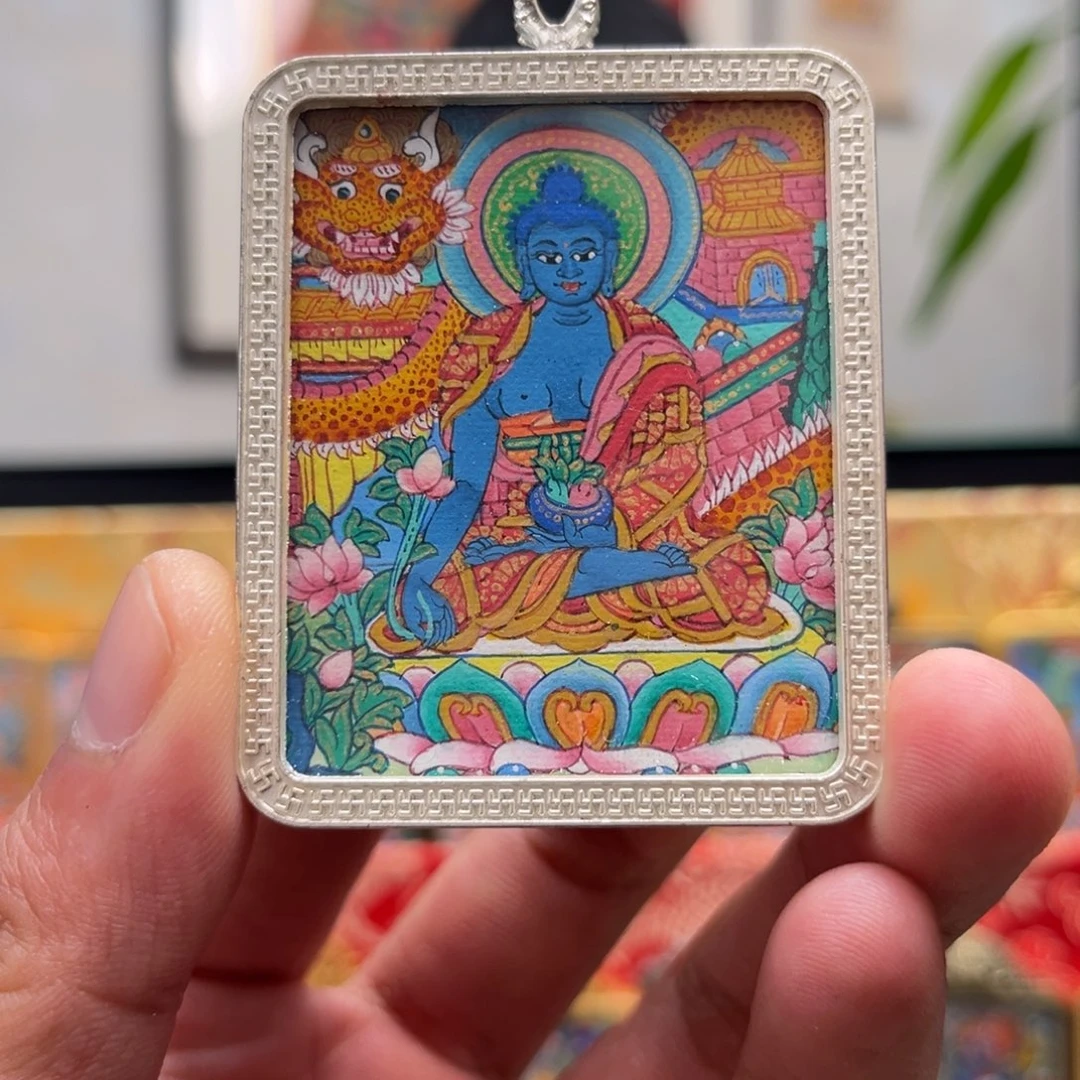 吊坠纯手绘药师佛