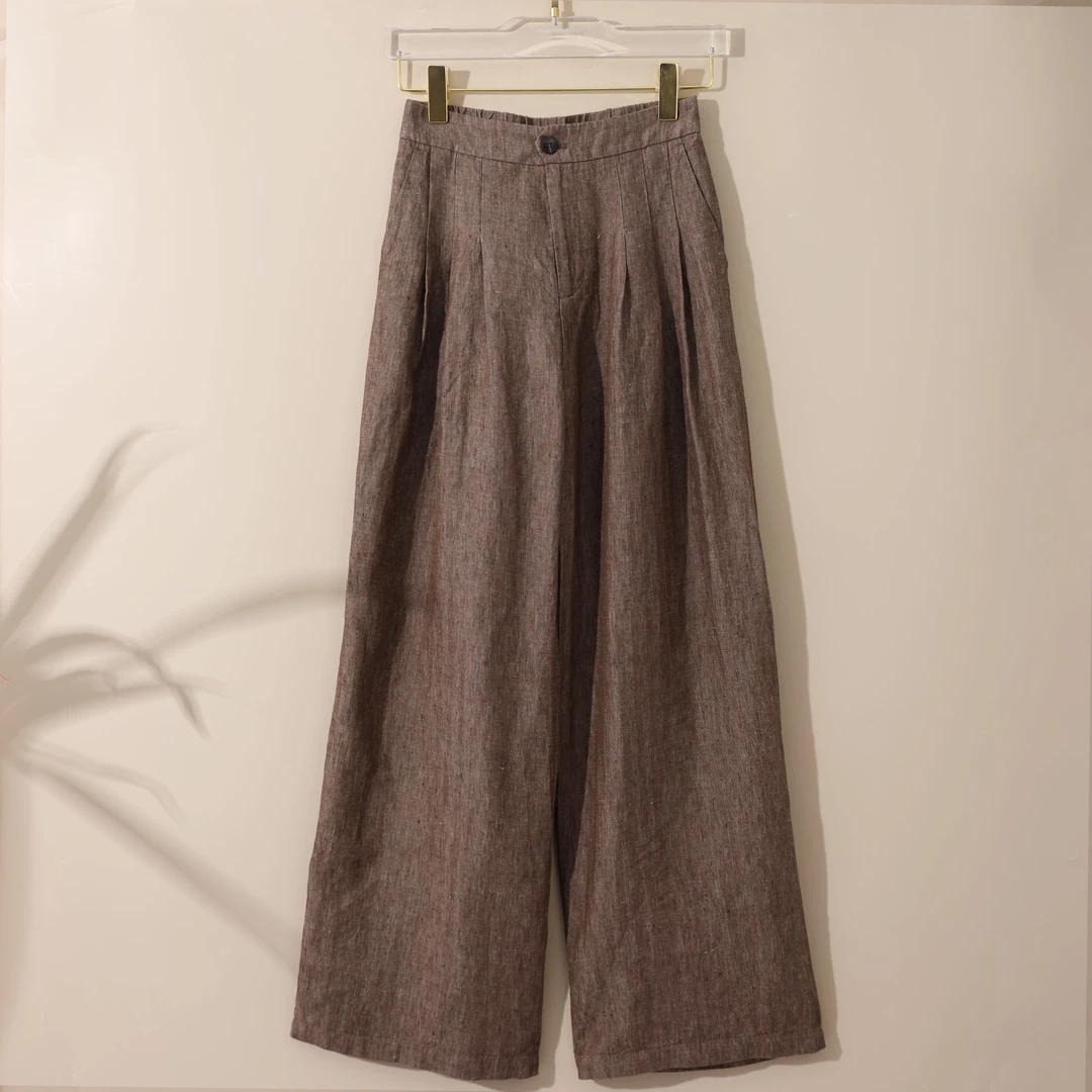 设计师款亚麻休闲阔腿裤三色【Mandys Ferries W.】YM8A15