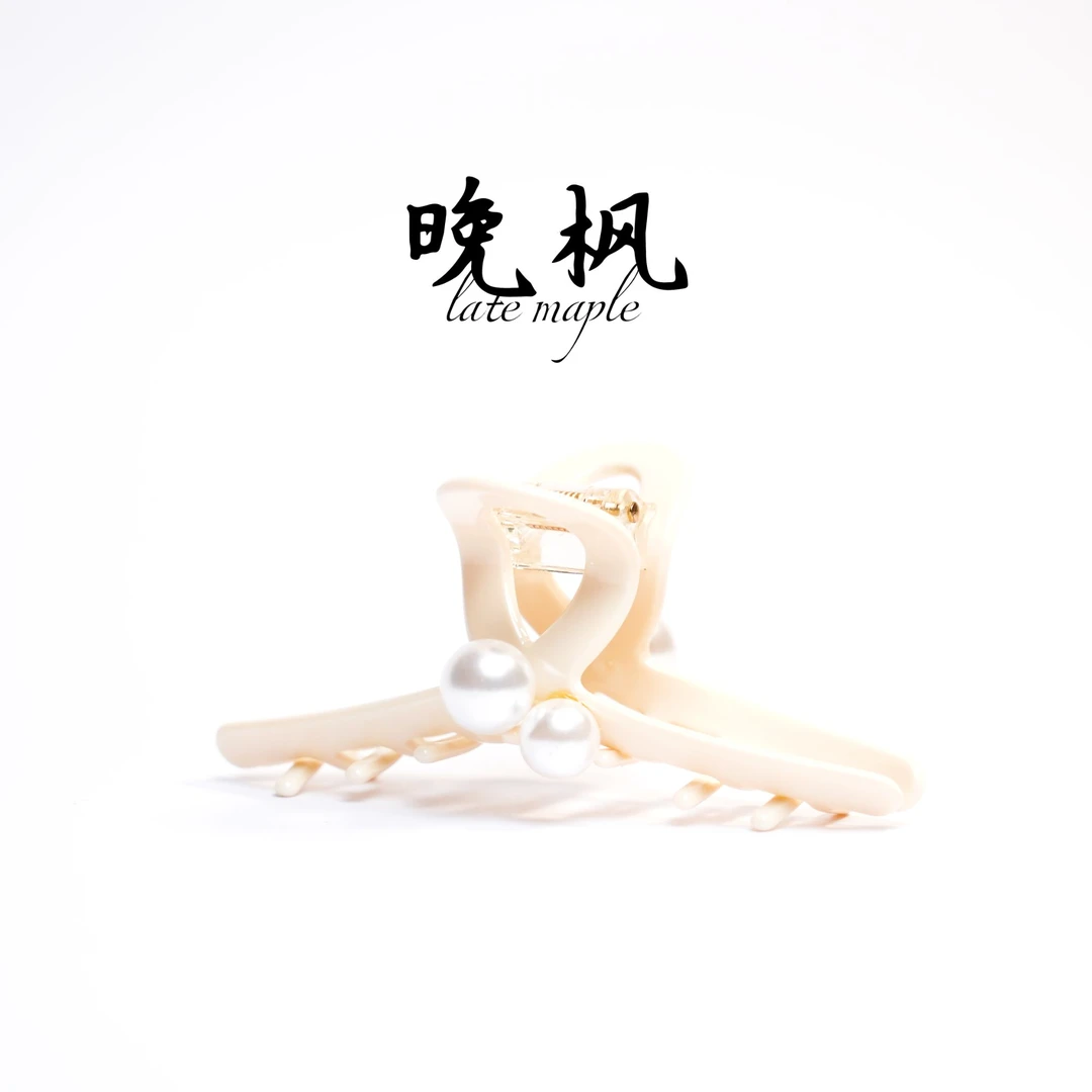 醋酸复古珠珠抓夹优雅女日韩气质简约ins仙女风