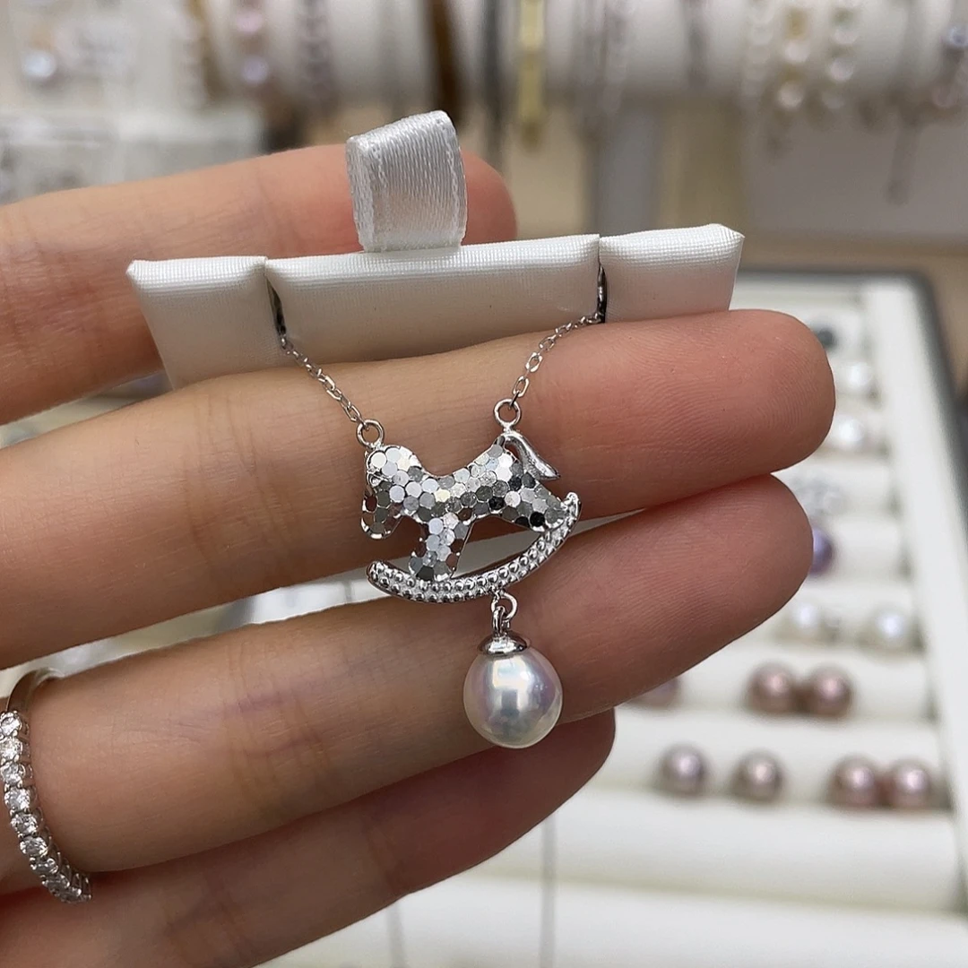 银S925镶嵌海水珍珠套链