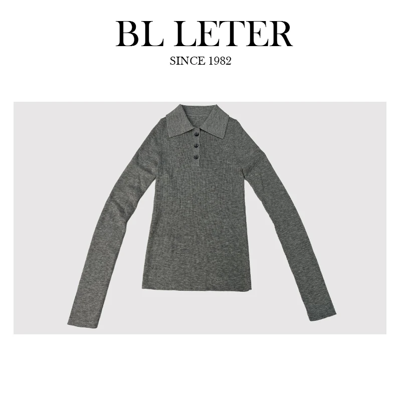 BL LETER V  【POIO领针织衫】长袖学院风女毛针织衫