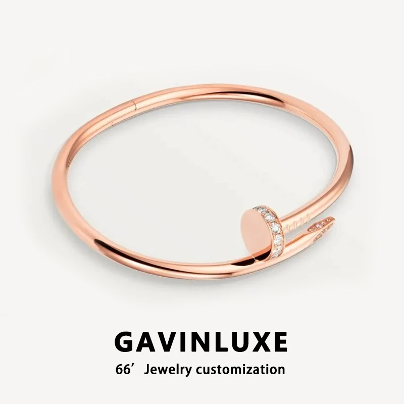 合金手镯 66高定 合金手镯时尚轻奢百搭钉子手镯