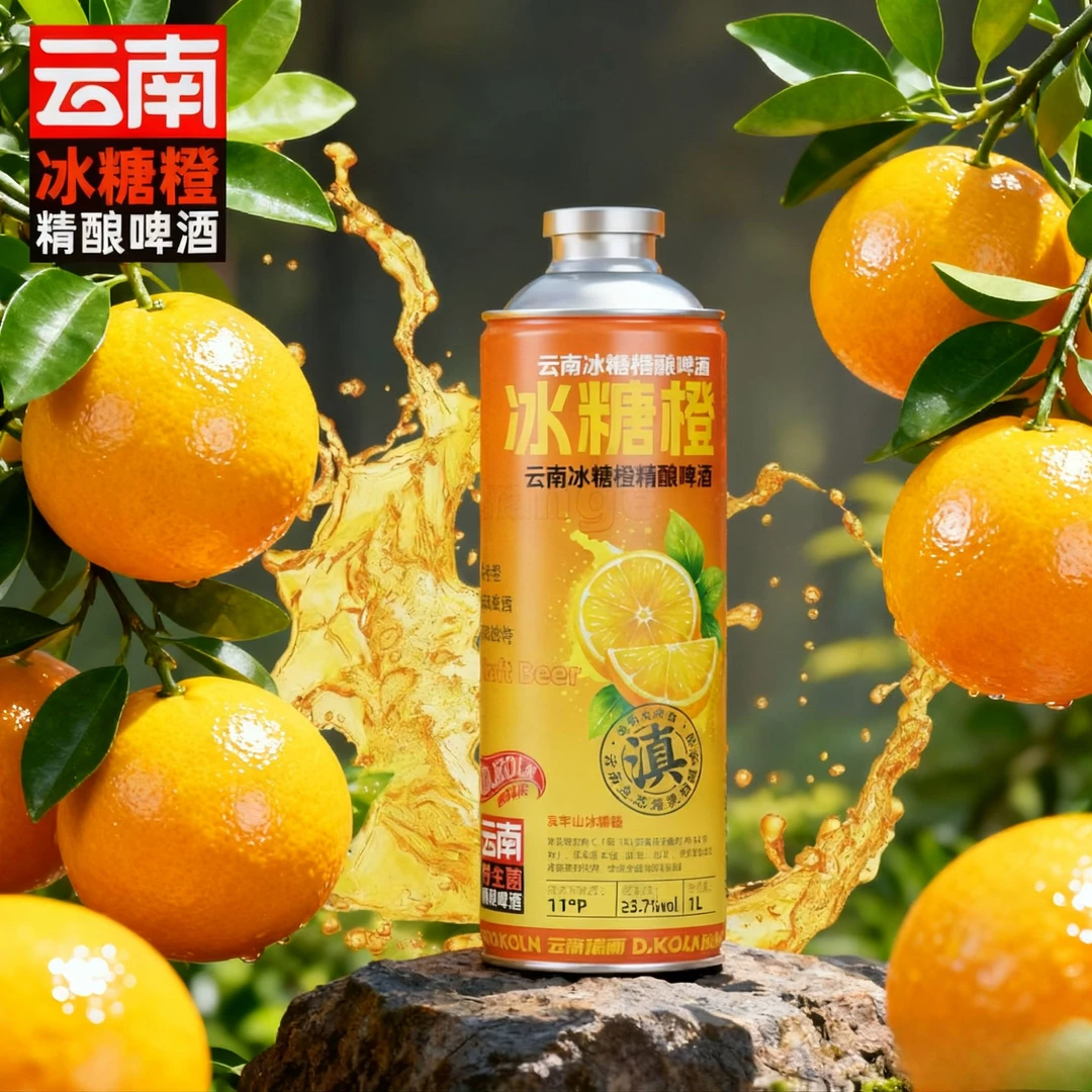 KOLN/迪科龙【新品】1L4大罐礼盒装云南冰糖橙精酿啤酒高原特色果啤