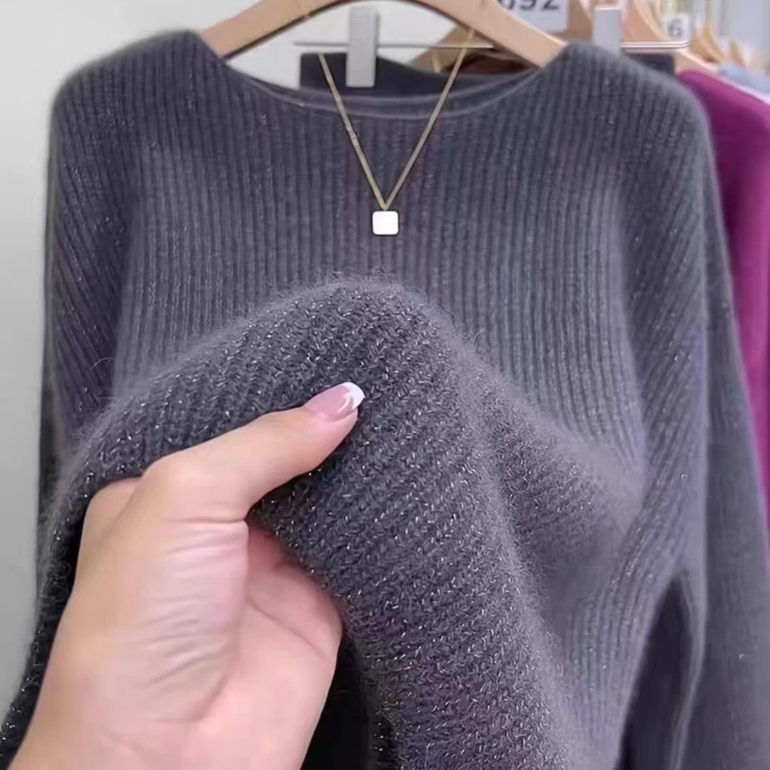 欧货秋冬穿搭新款套头红色针织衫女2025爆款宽松显瘦设计感毛衣潮