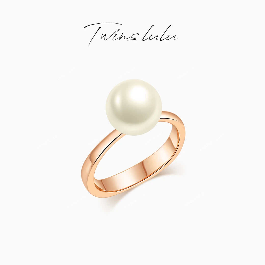 TWINS LULU 925银 镀K金 小众法式百搭轻奢珠珠戒指TSS7781
