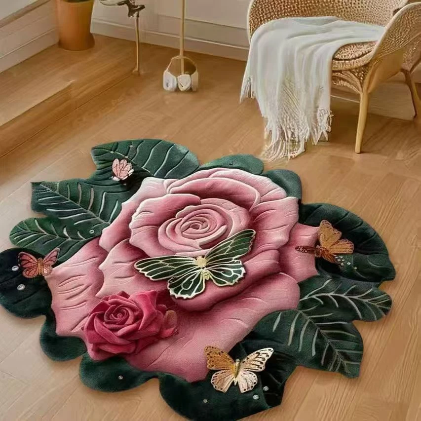 升级版硅胶底奢华轻奢床边毯新入户地毯玄关9666