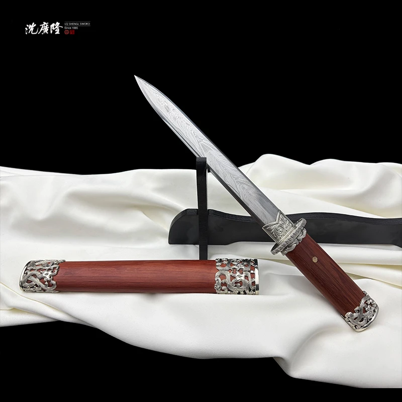 龙泉沈广隆-龙韵短剑 陨铁 白铜 血檀木 宝剑 手工 未开刃