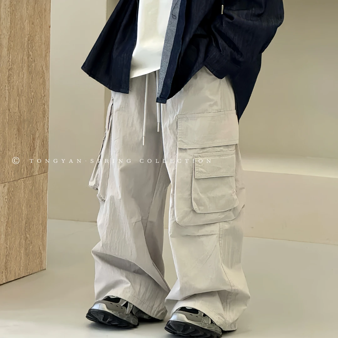 男童裤子春装新款大口袋中大童长裤儿童2025年休闲工装裤X2502