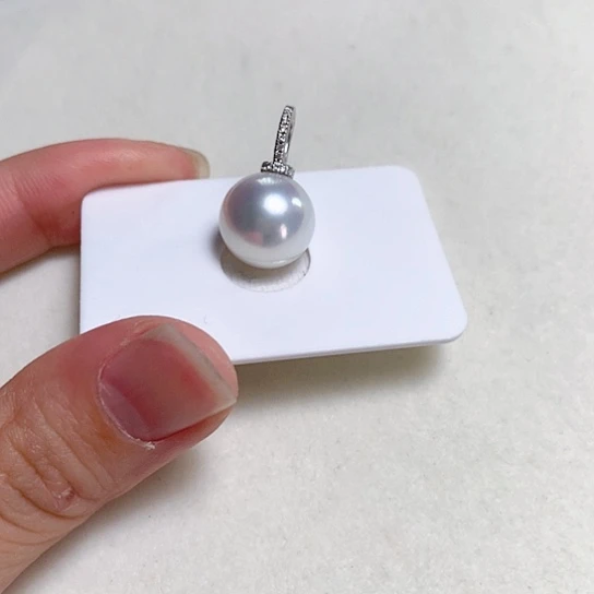 海水珍珠18K金镶嵌吊坠(不含链)澳白