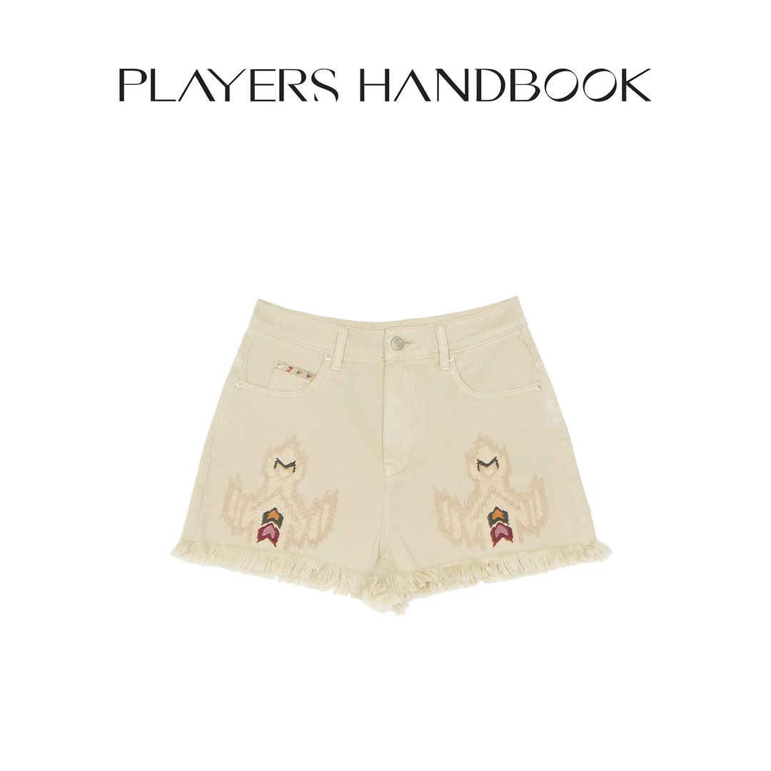 PH 《原始部落》民族复古印第安风绣花做旧时尚休闲牛仔短裤 PH3033