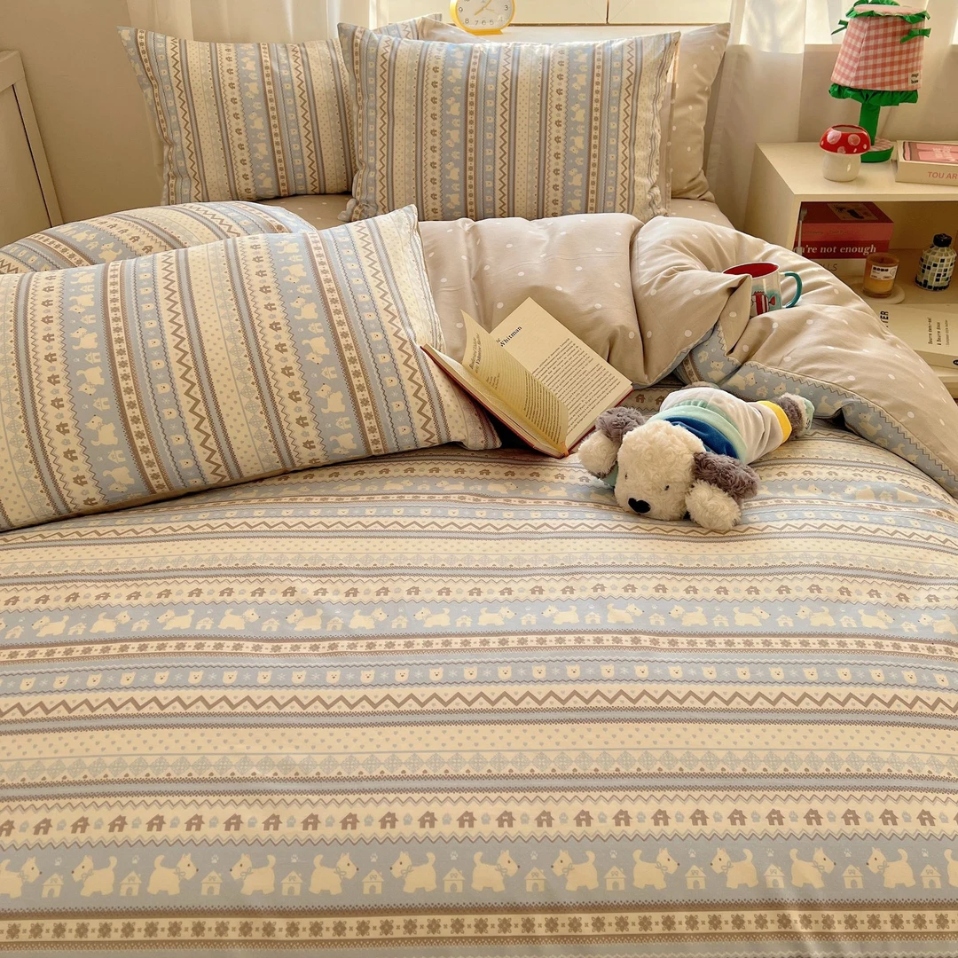 Heart Island【费尔岛】卡通纯棉四季通用全棉可爱四件套亲肤被套