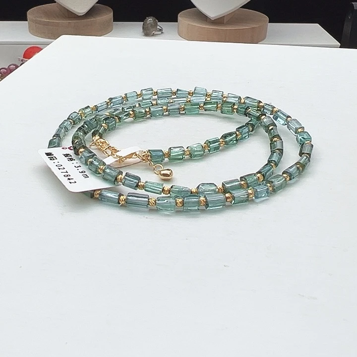 项链碧玺银S925镶嵌17号