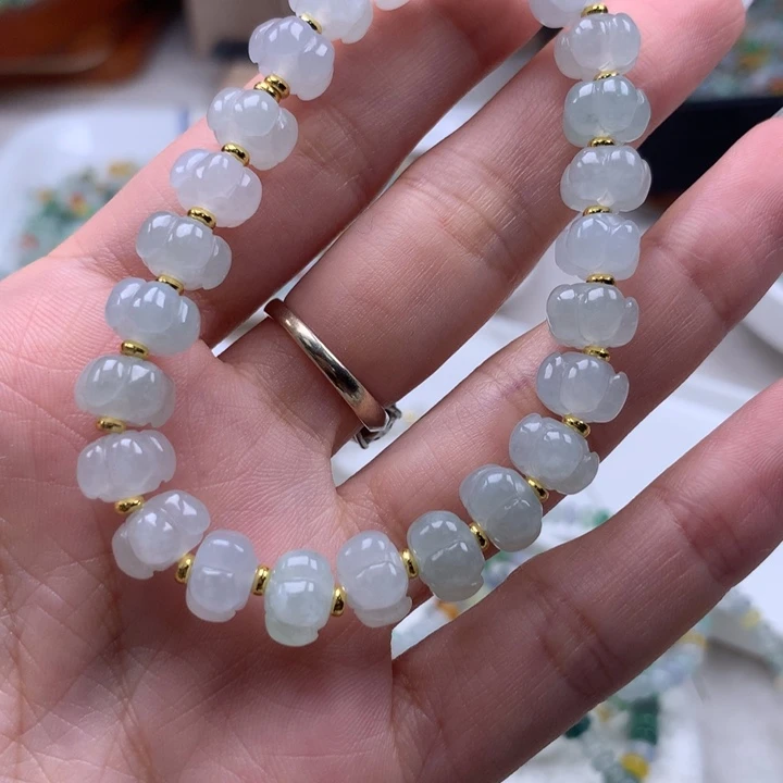 翡翠散珠?****安莲花珠手串