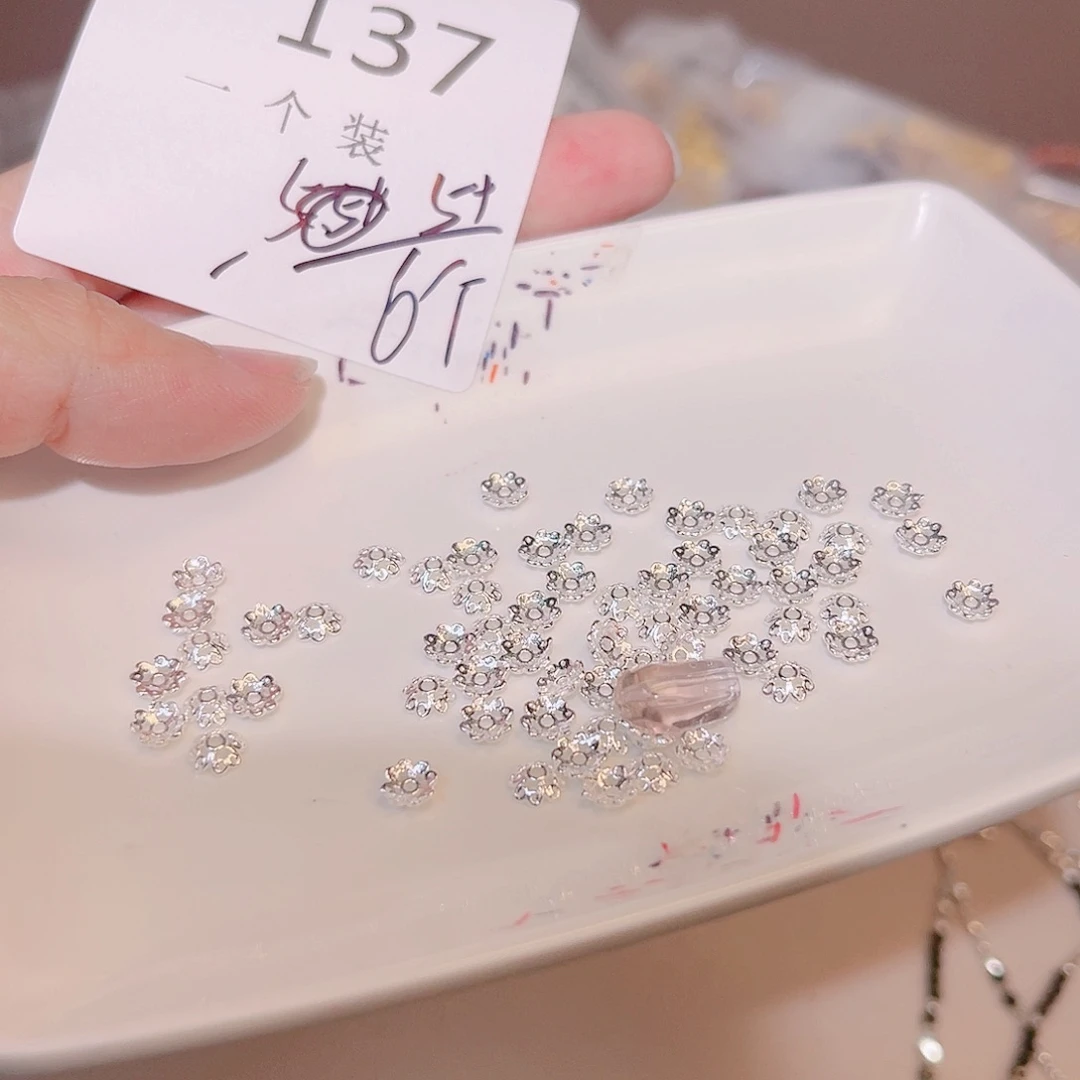 水晶珠宝半成品银S925镀金镶嵌137