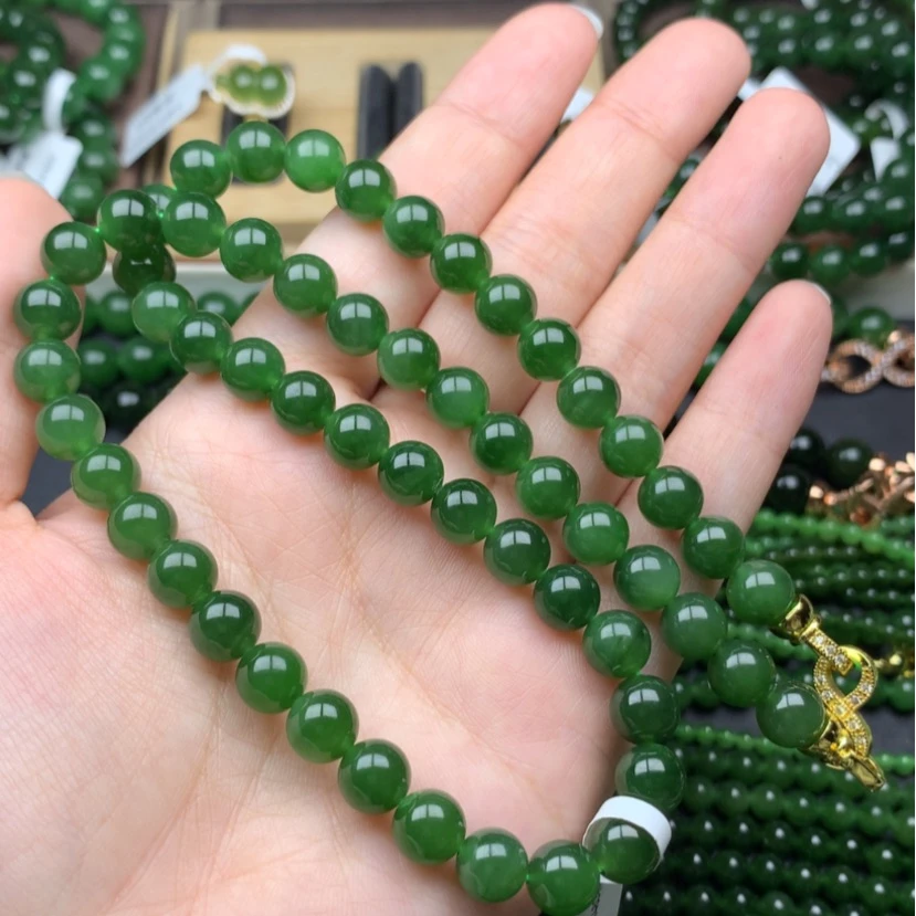 【闪购商品】颈饰未镶嵌和田玉（碧玉）8m特价捡漏手慢无