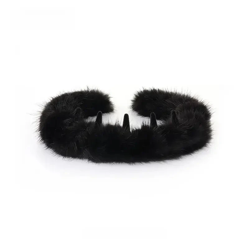 【柔雾轻云】设计师定制款高颅顶百搭水貂毛齿梳发箍