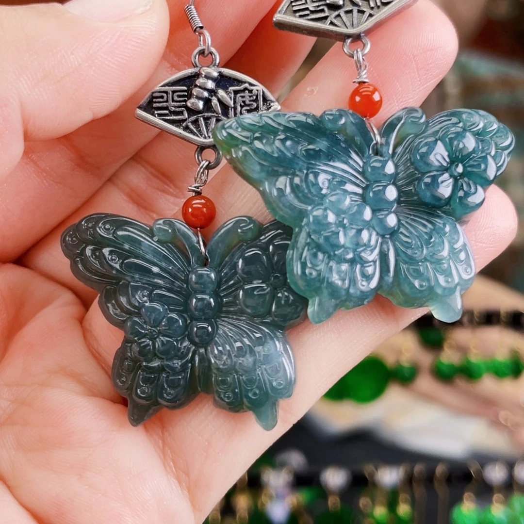 翡翠未镶嵌耳饰饰品