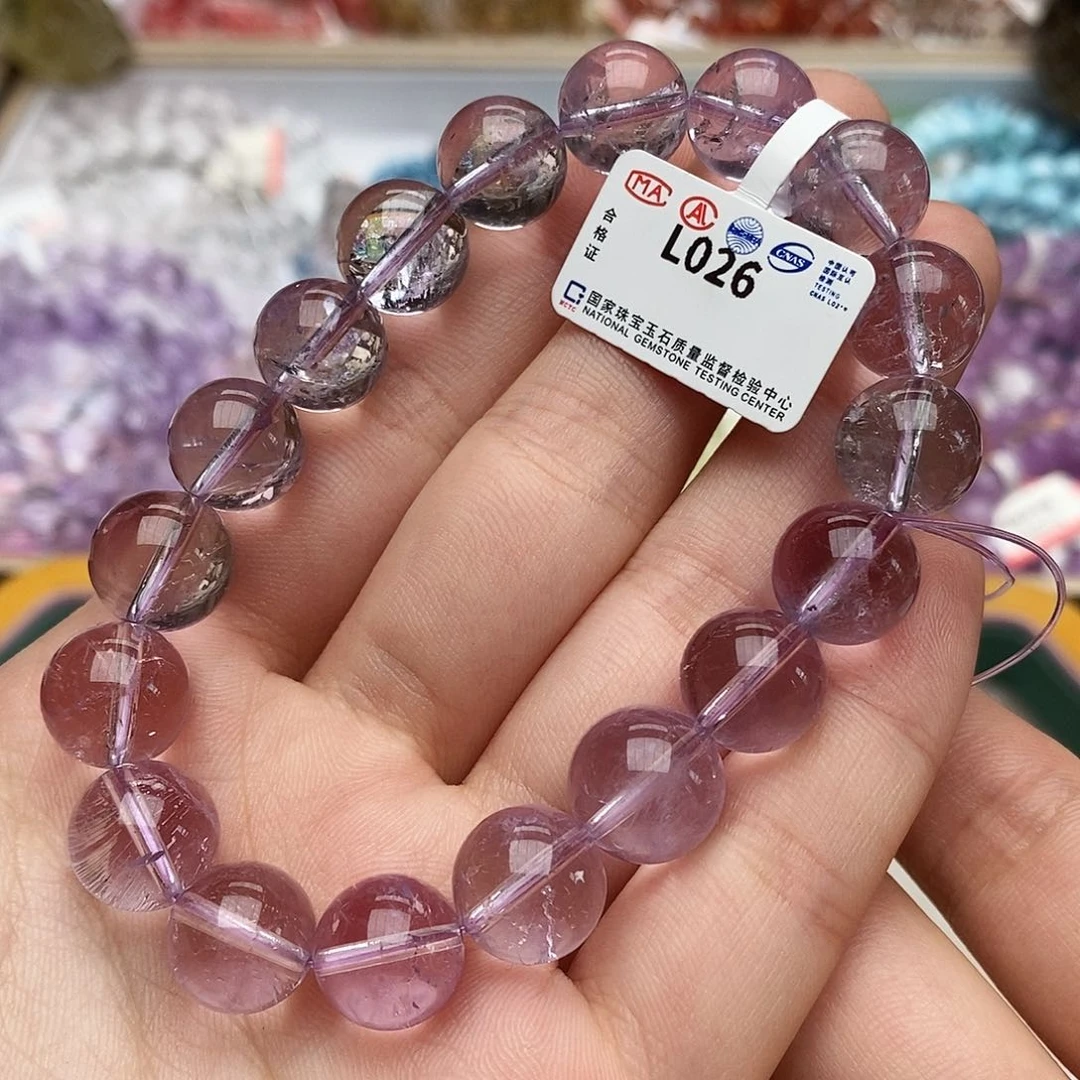 水晶手串未镶嵌L026薰衣草11+