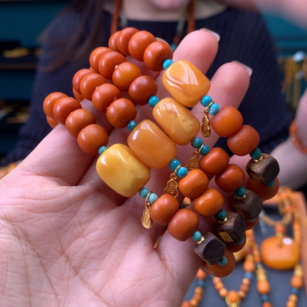 蜜蜡未镶嵌手串多样性发一