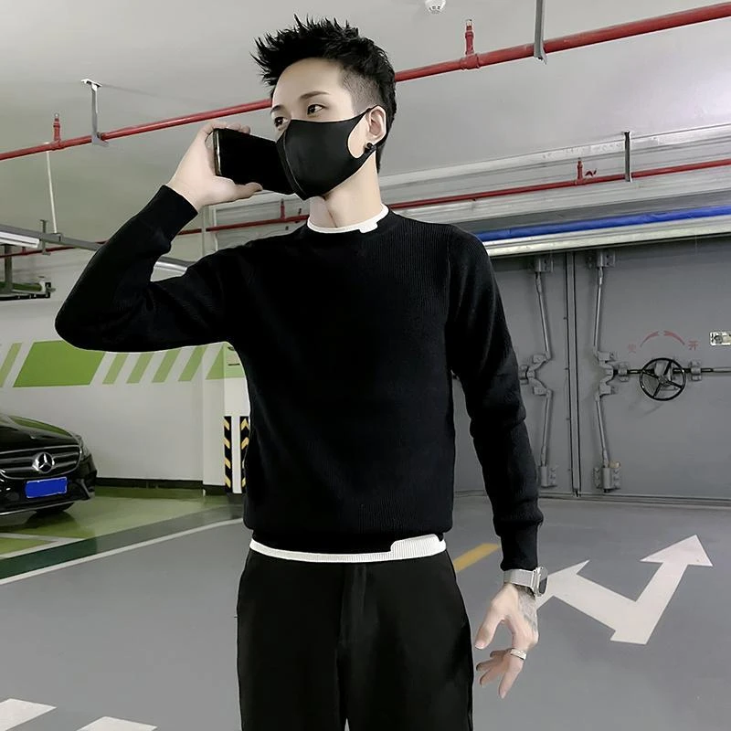 高级感小码毛衣男2025秋冬修身打底内衣小个子男装短款针织衫男装