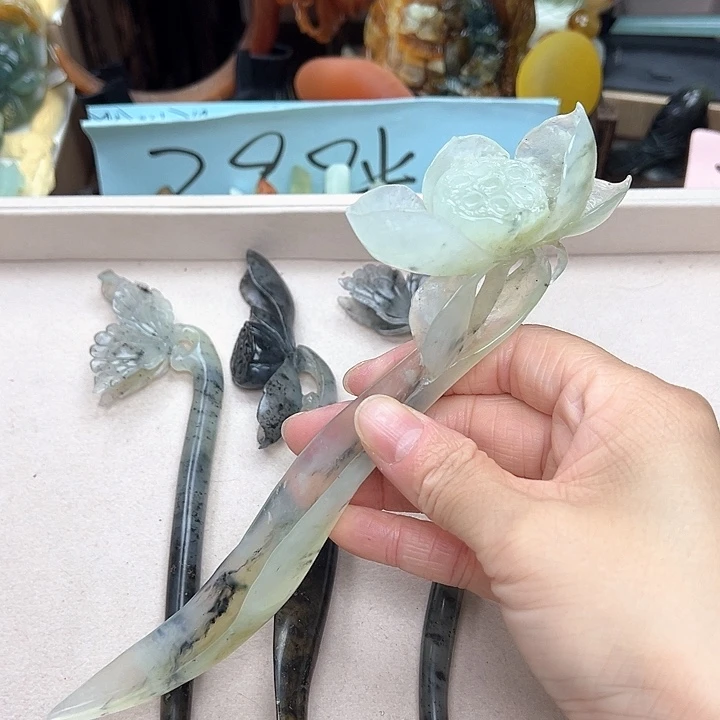 蛇纹石玉未镶嵌发簪