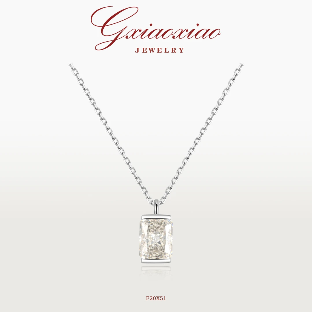 G XIAOXIAO 925银 轻奢气质高级感几何方糖百搭项链 F20X51