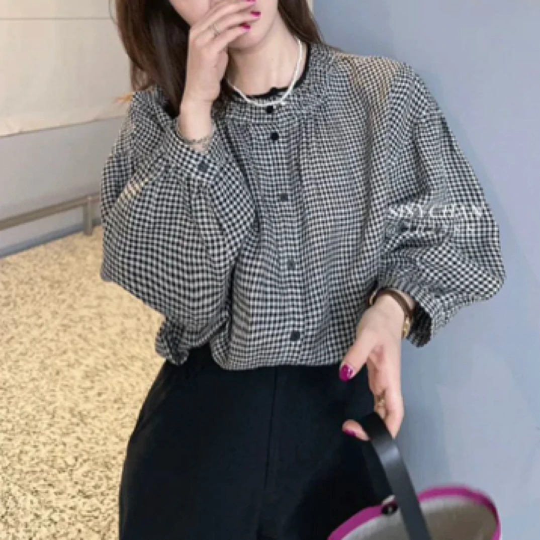 花家/春夏新款 简约气质娃娃长袖衬衫