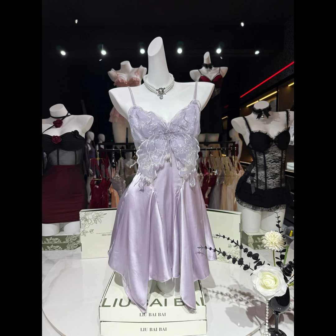 【流金岁月】网红显瘦露背小众纯欲风性感吊带女睡衣