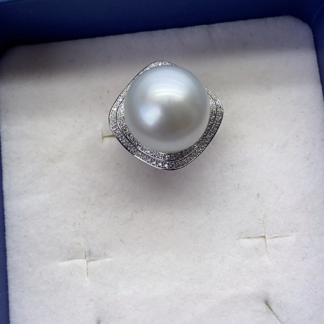 海水珍珠戒指银S925镶嵌