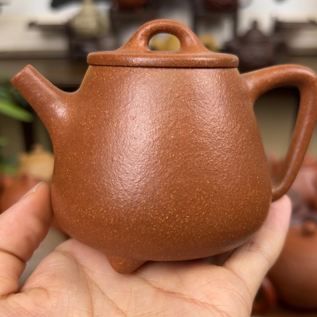 紫砂茶壶紫砂壶高石瓢黄降坡200cc瑕