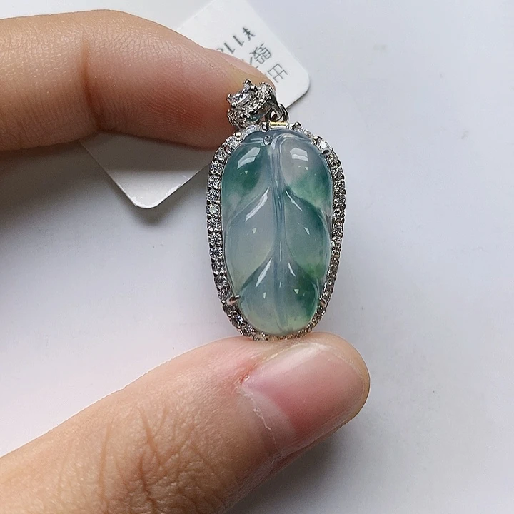 颈饰银S925镶嵌翡翠天然翡翠