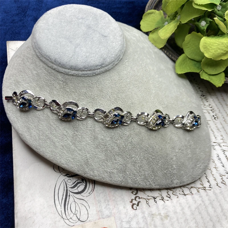 合金手链 trifari1953年尤金妮蓝扭结手链1-1【2071010-013】