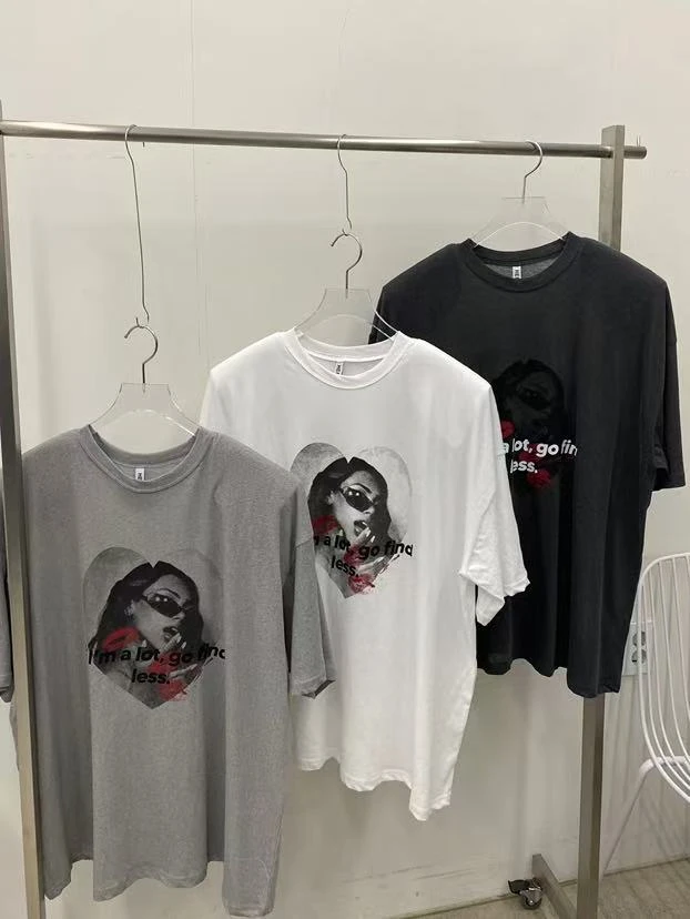 人像印花短袖T恤早春简约休闲潮流 早春new款022113