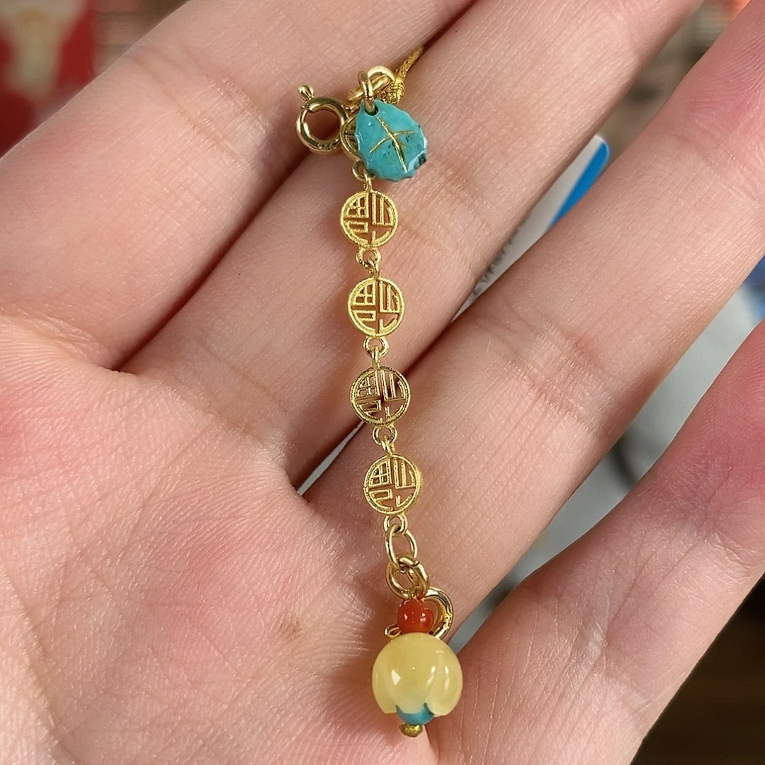 绿松石银S925镀金镶嵌珠宝奇石