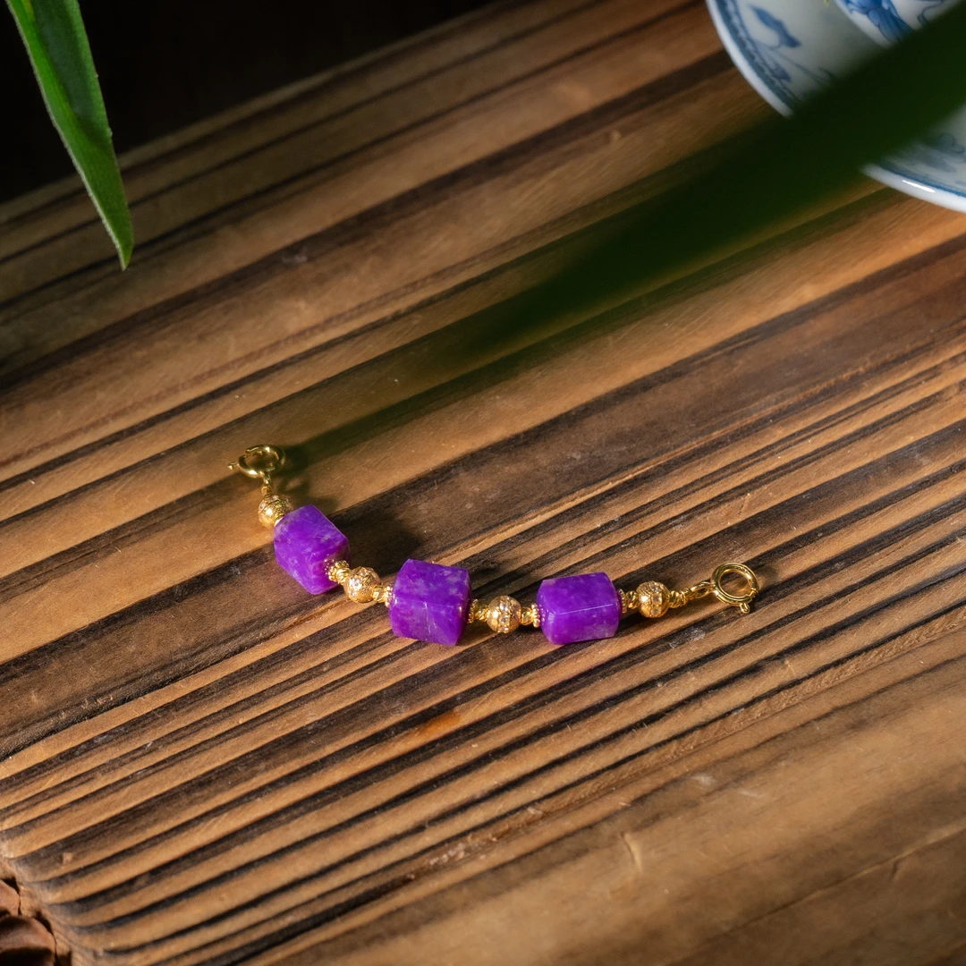 世间臻宝-18K金高段位玻璃紫舒俱来延长链/多样性发/P7376/孤