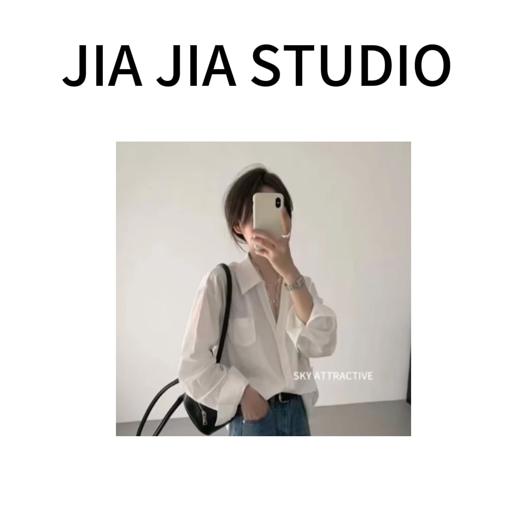 嘉嘉推荐#3824【早春款】蕾丝拼接性感心机设计感衬衫