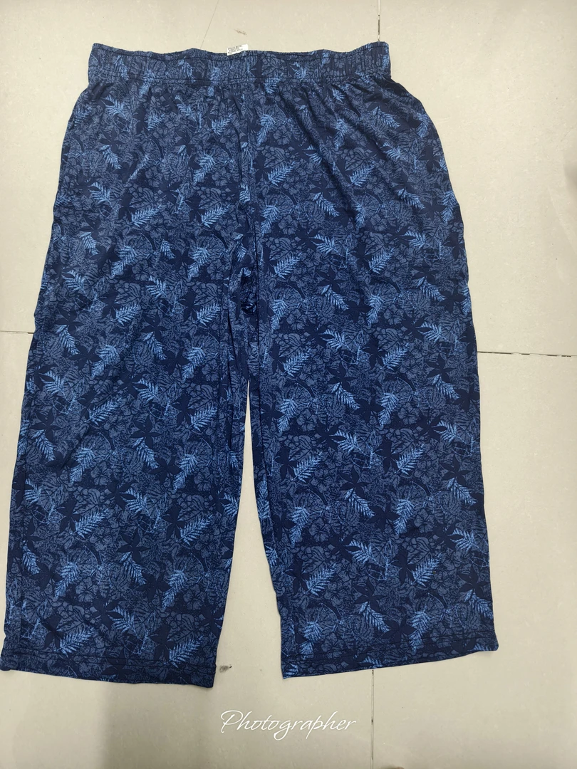 外贸款印花凉感裤七分裤男女同款