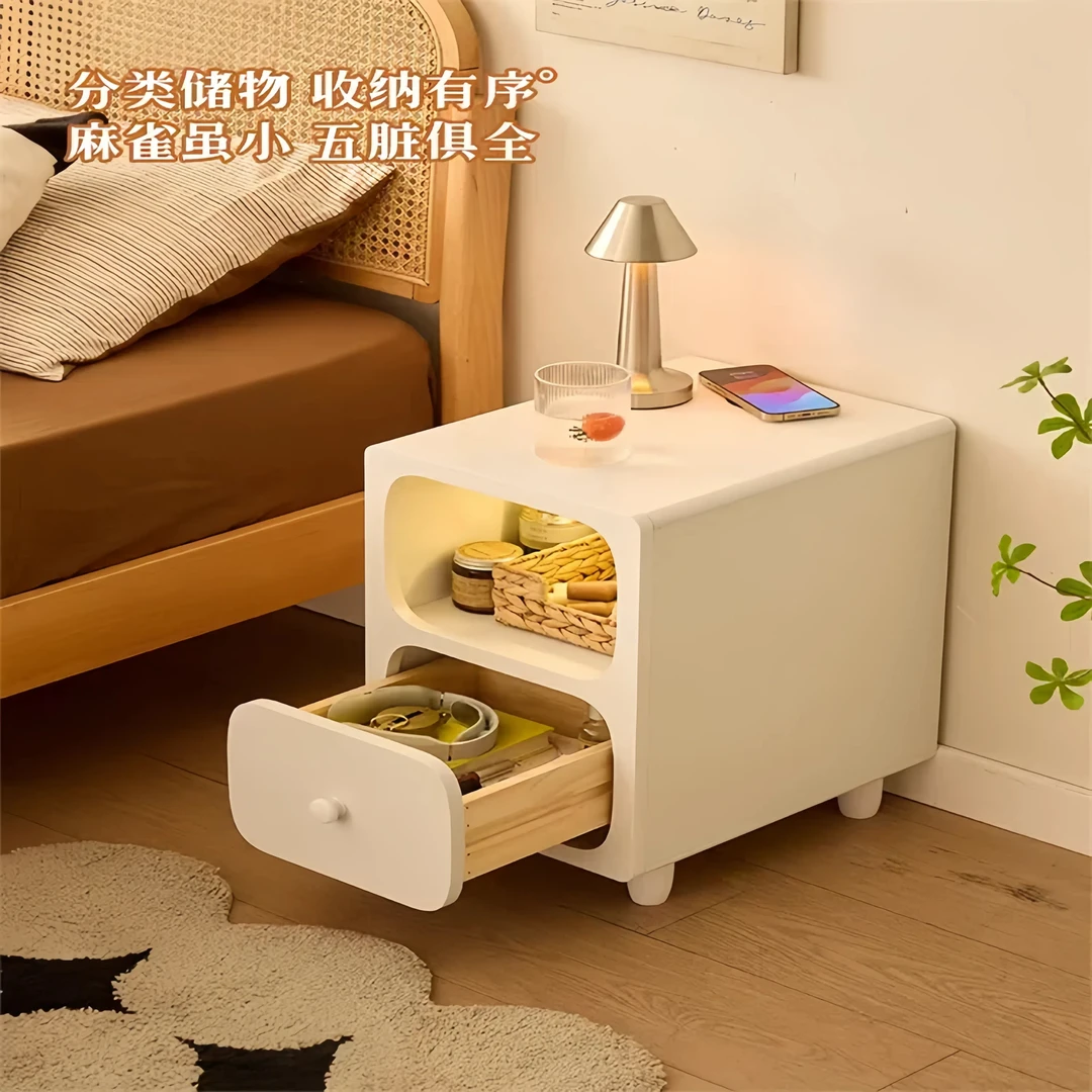 床头柜简约双层极窄夹缝床头柜家用床边置物桌多功能创意收纳柜子