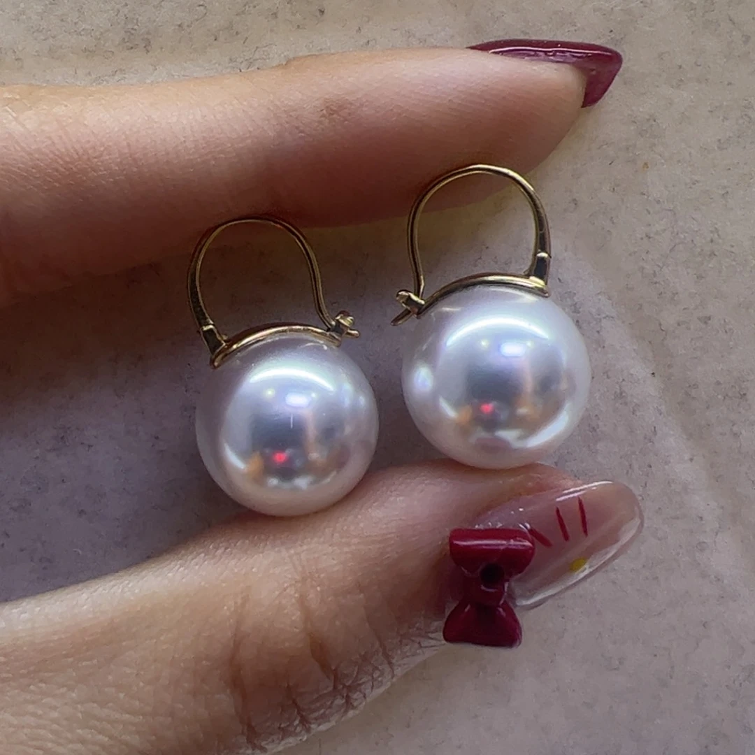 淡水珍珠耳饰18K金镶嵌