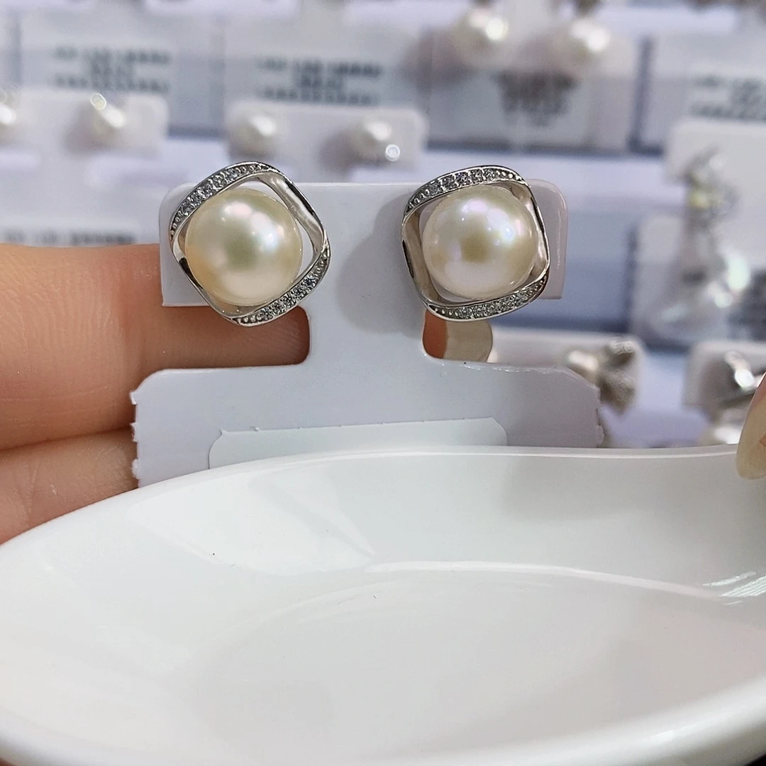 银S925镶嵌特价秒库存清货淡水极光设计款淡水珍珠