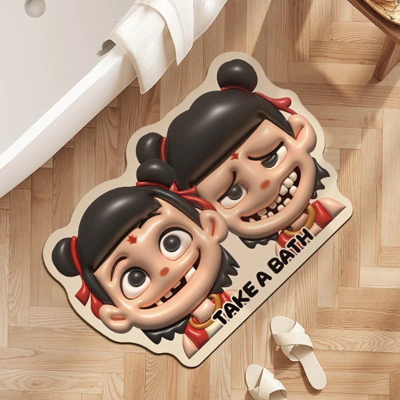 苦笑哪吒软硅藻泥地垫居家好物卫生间浴室洗手间门口防滑吸水地垫