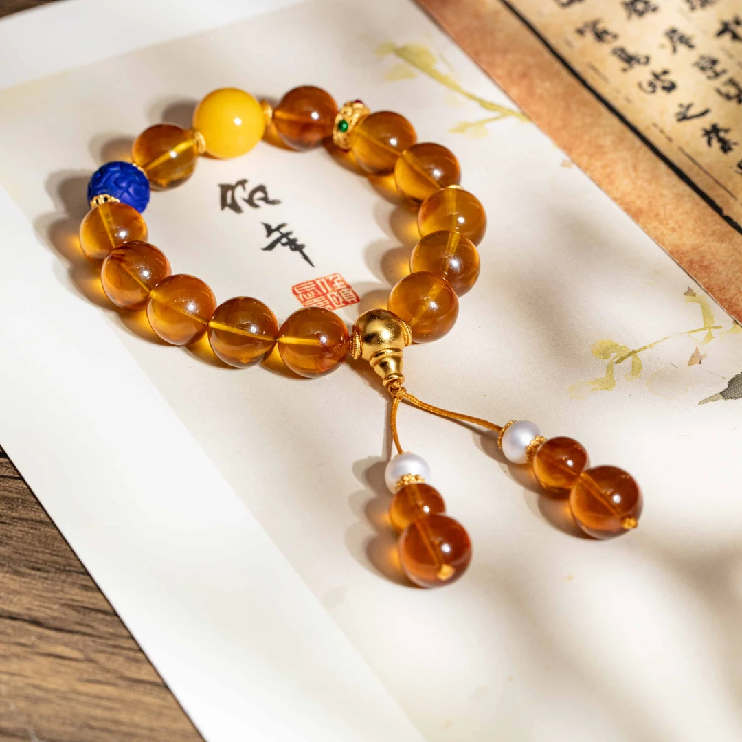 【旷世璀璨盛宴】缅珀圆珠蜜蜡手链B1030116