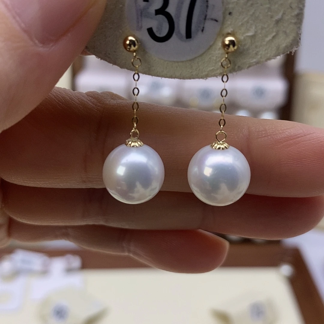 耳饰淡水珍珠18K金镶嵌