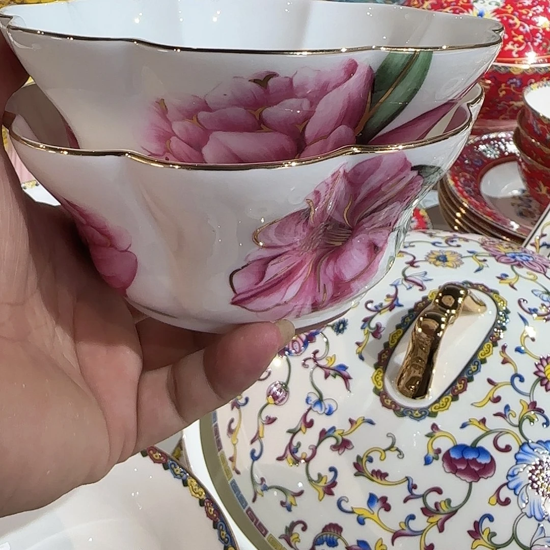 胭***脂骨瓷骨瓷珐琅彩工艺2个