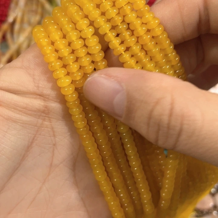 贝壳非金属一条4mm黄色算盘珠