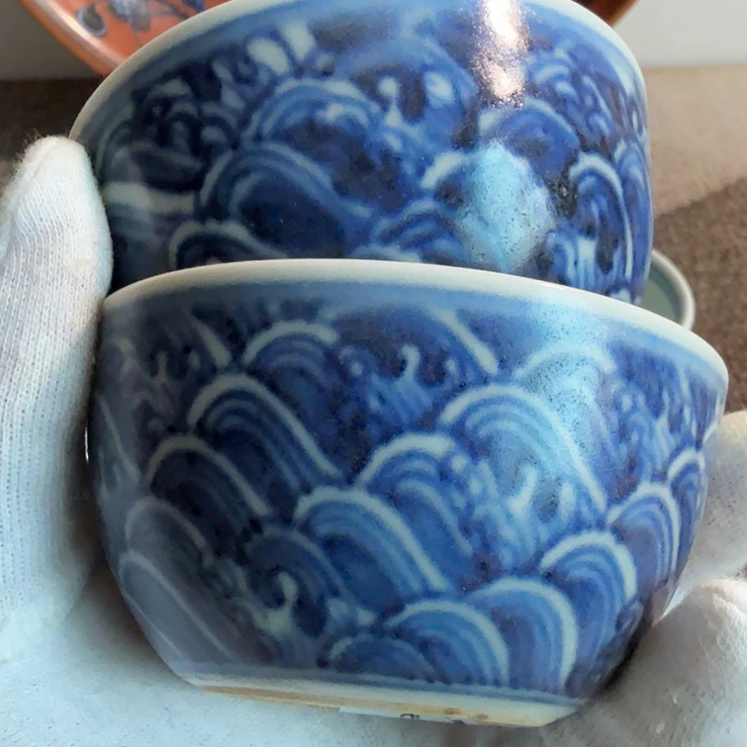 黄***梦青花杯子一件完整完整