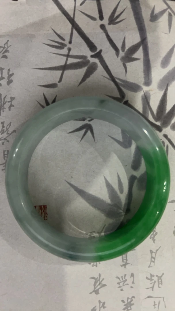 F2149-五九＋缅甸冰润飘绿翠翡翠手镯女款