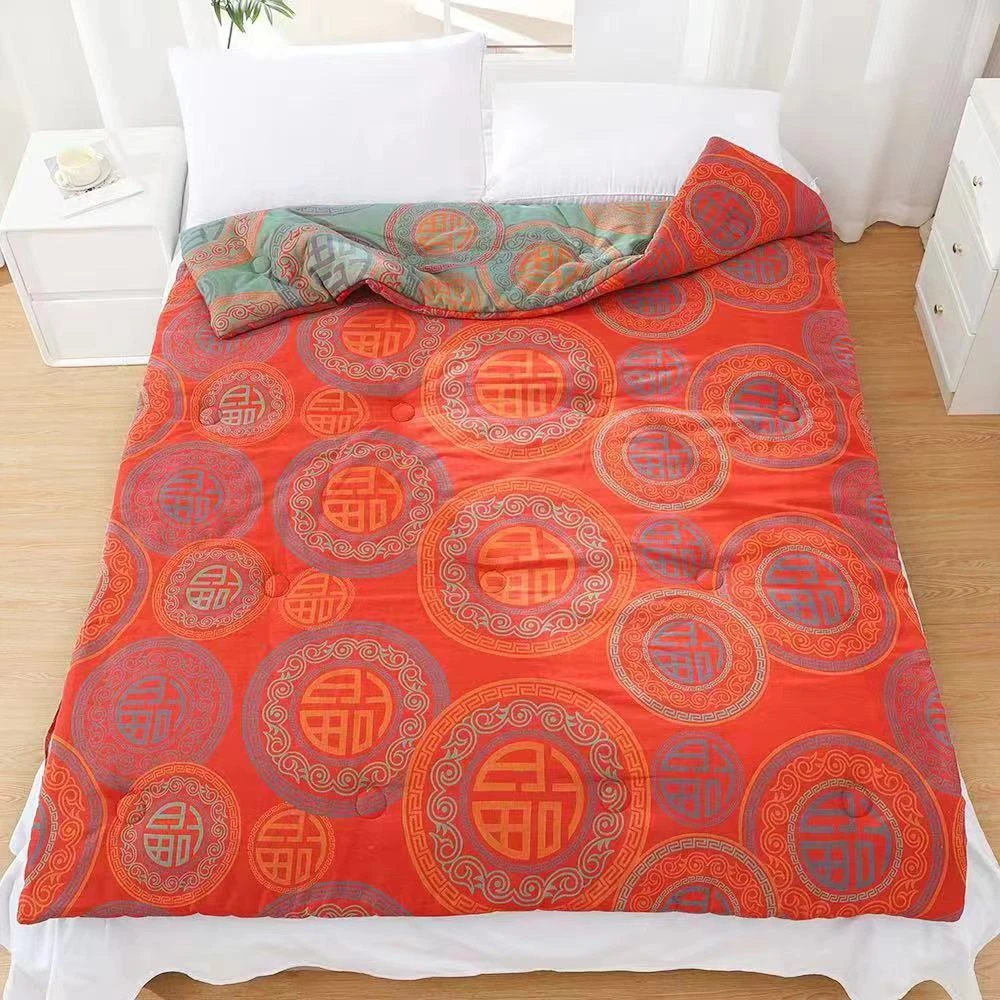 【圆福 被子】2x2.3米精梳棉双层纱布高端双人大豆被